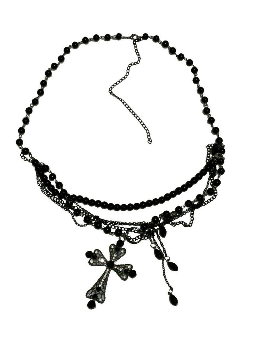 7/11 20:00発売　国際配送【BABY09】cross pearl waist chain (2color)