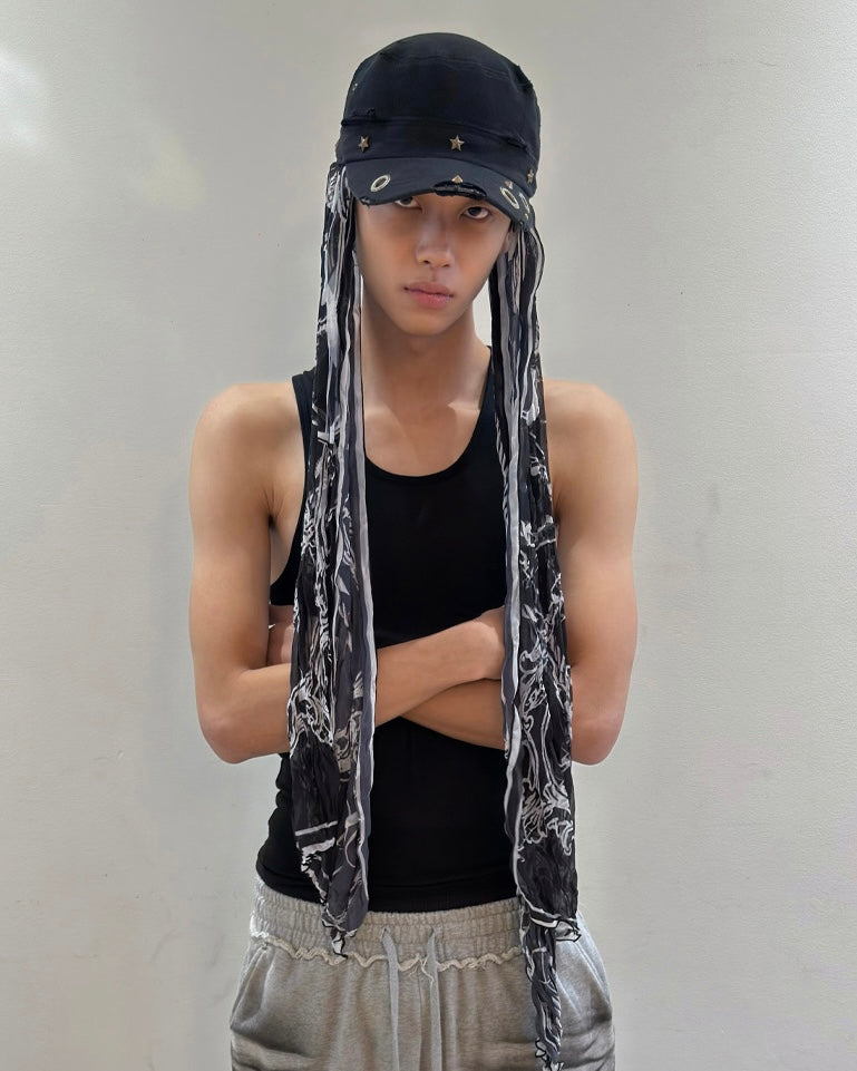 【LECYTO】Relic Pleated Long Scarf