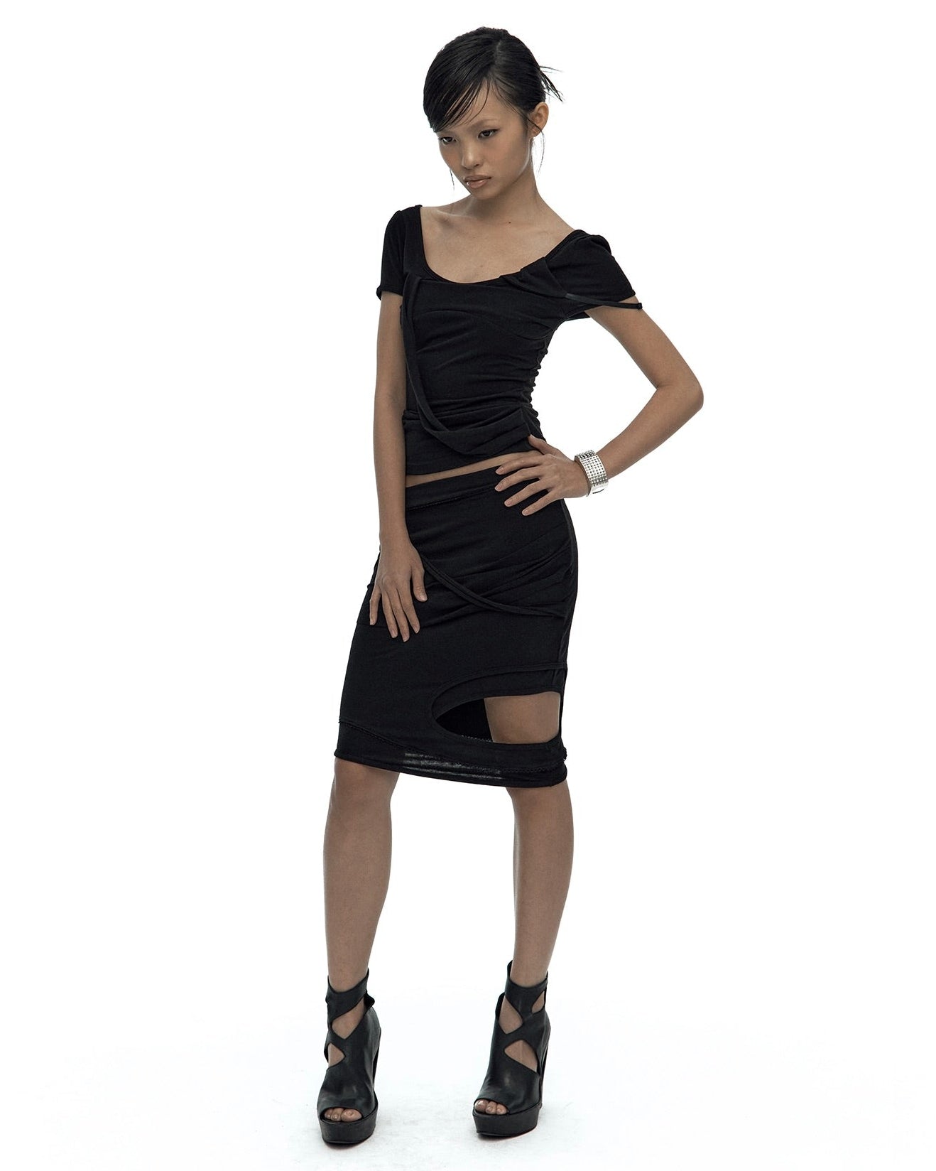 【Kashiko】Peek-a-boo Strap Skirt