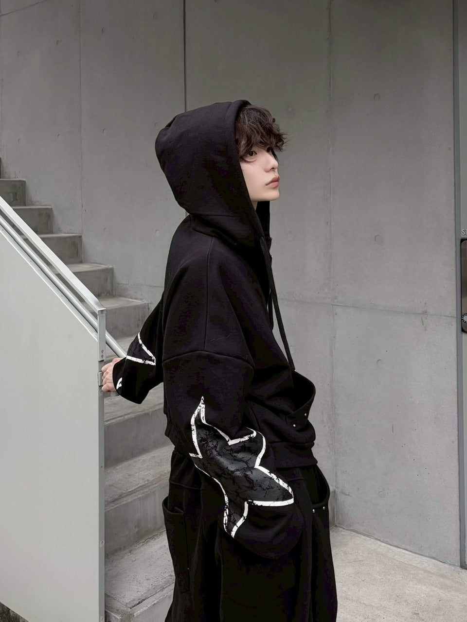 受注制【LUV CODE】star rivet zip up hoodie (2color)