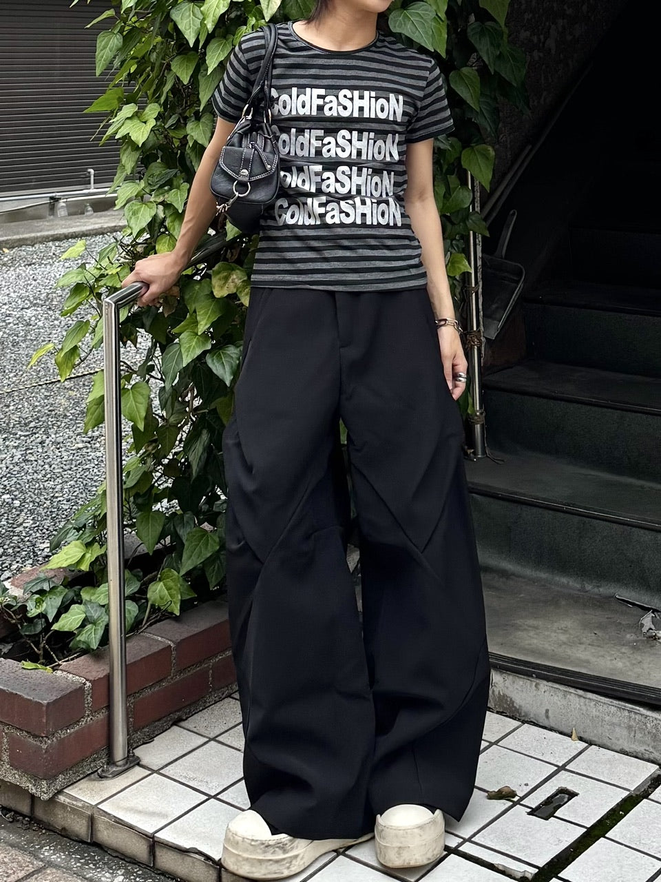国際配送【RENOL】stripe logo tee