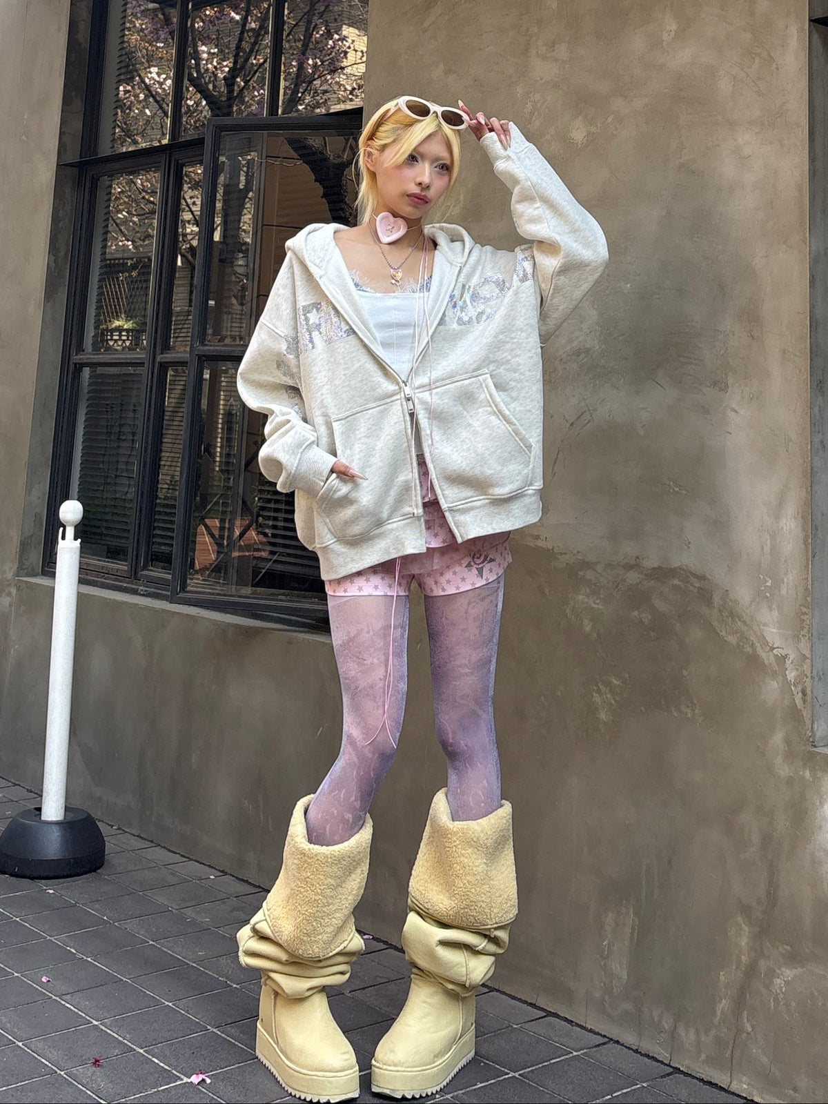 国際配送【Never mind the XU】star print skirt pants (3color)