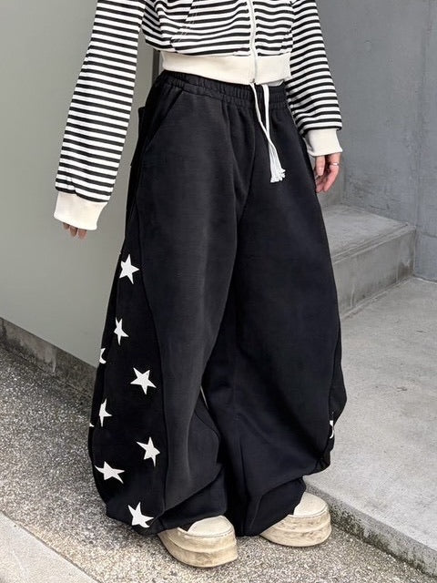 国際配送【LUV CODE】star wide sweat pants