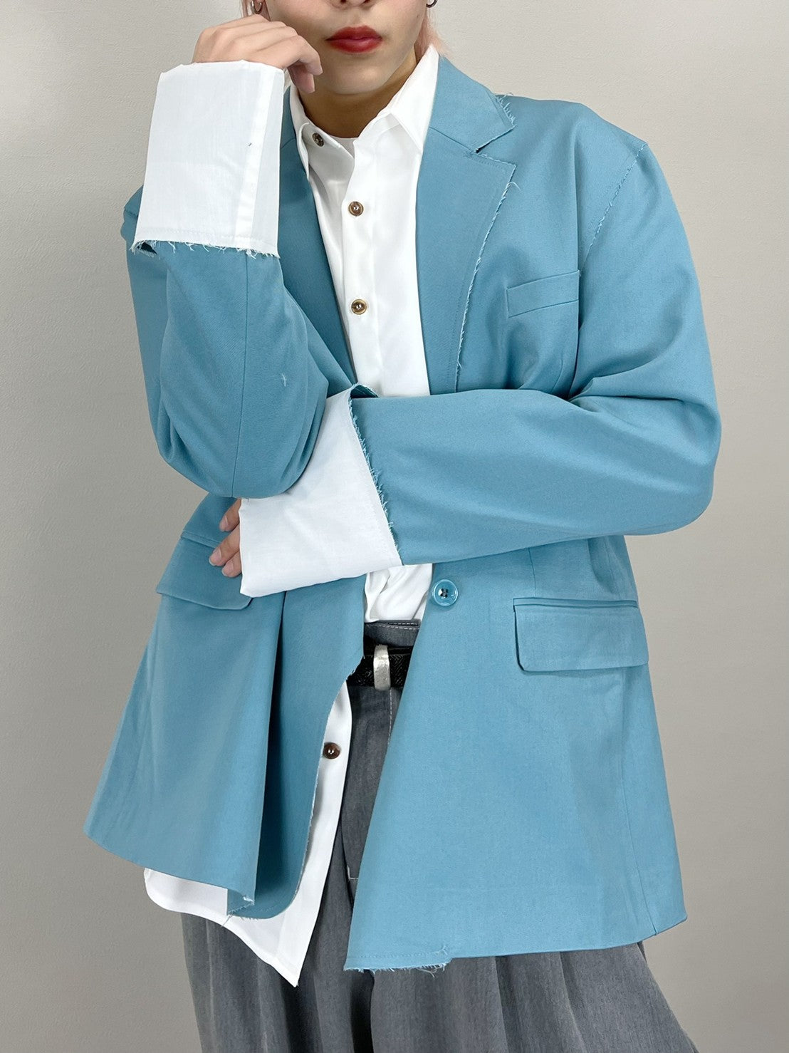 受注制【Chikashitsu +】bi-color double jacket (2color)