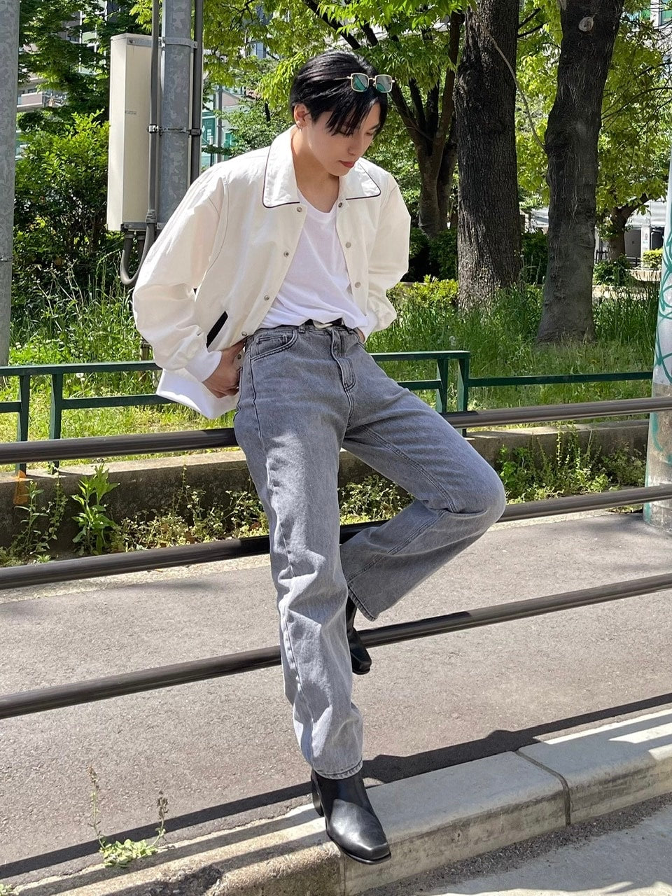 受注制【Chikashitsu +】spring varsity jacket (2color)