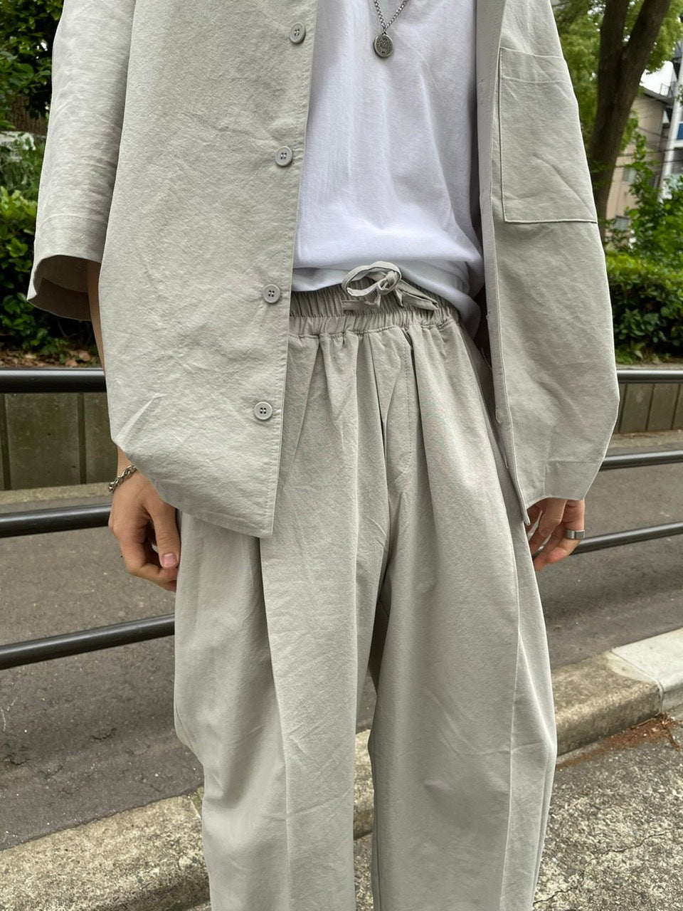 受注制【Chikashitsu +】set up easy slacks (3color)