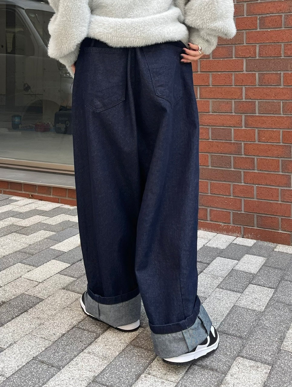 受注制【Chikashitsu +】super wide denim pants (4color)