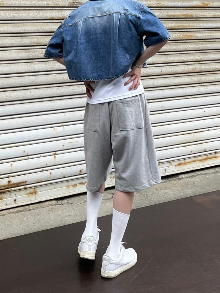 受注制【Chikashitsu +】side button sweat shorts (3color)