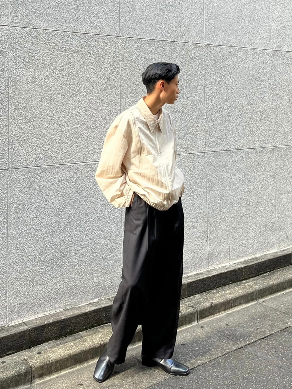 受注制【Chikashitsu +】shoulder slit design blouson (3color)