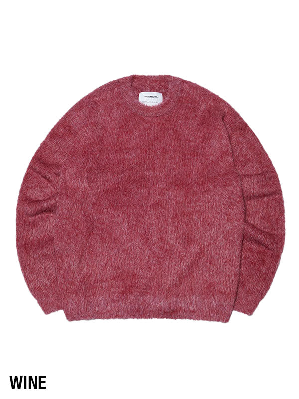 【NOMANUAL】CROPPED HAIRY KNIT (15color) / 【ノーマニュアル】クロップドヘアリー長袖ニット