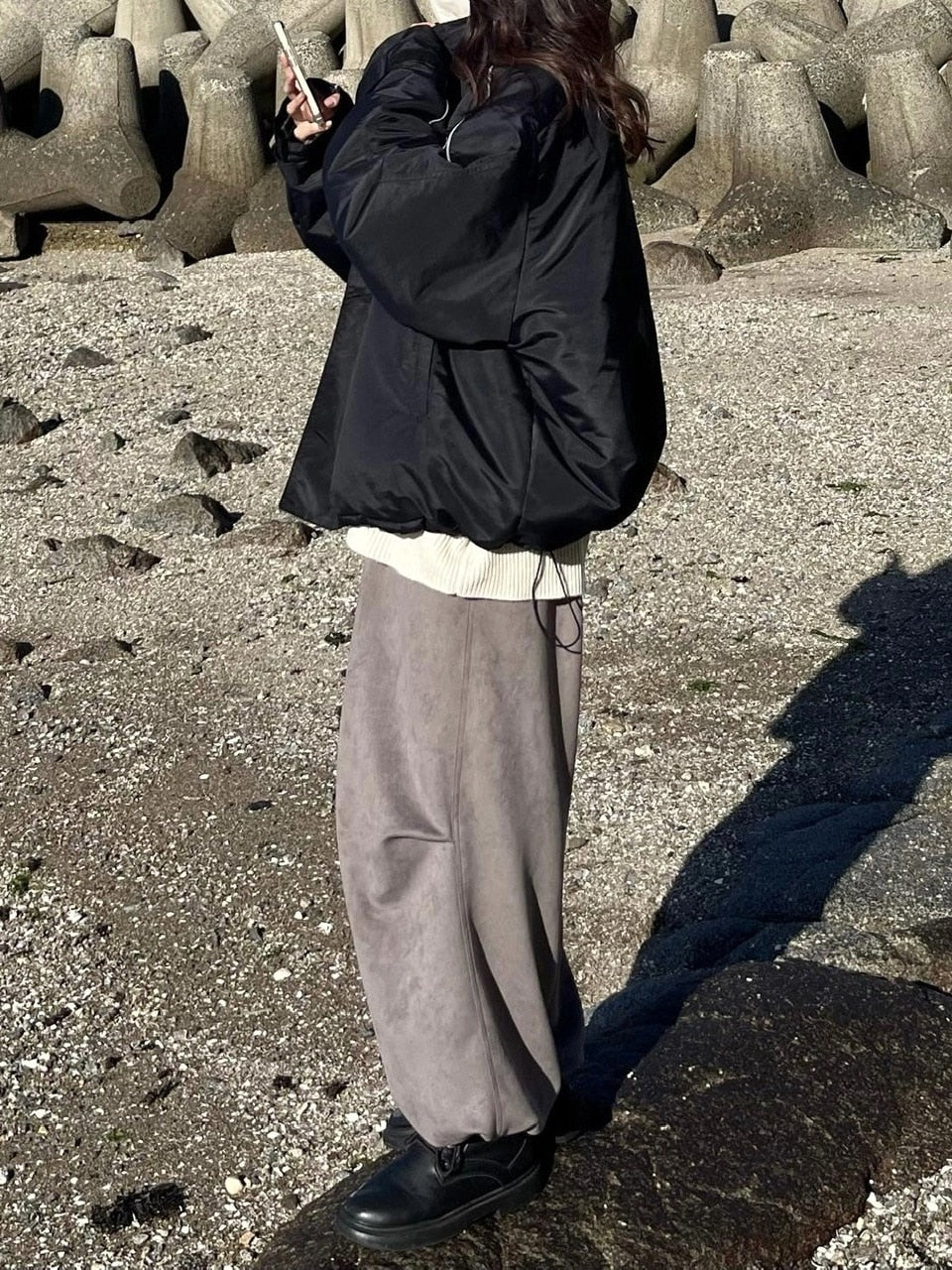 受注制【youll】tuck suede jogger pants (2color)