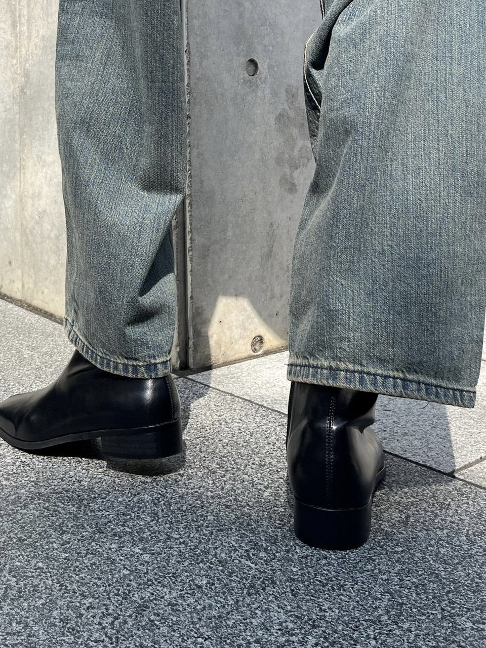 受注制【Chikashitsu +】vintage wash semi wide denim pants / 【チカシツプラス】ヴィンテージウォッシュセミワイドデニムパンツ