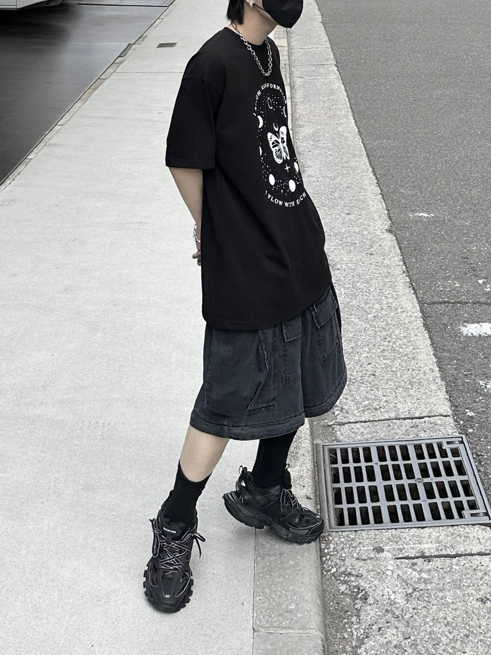 受注制【Chikashitsu +】oversized graphic t-shirt 2 (2color)