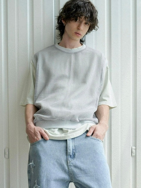 【RE:ON STUDIO】LAYERED MESH VEST