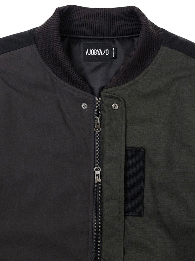 【AJOBYAJO】Fourfold Nylon Mixed Bomber Jacket