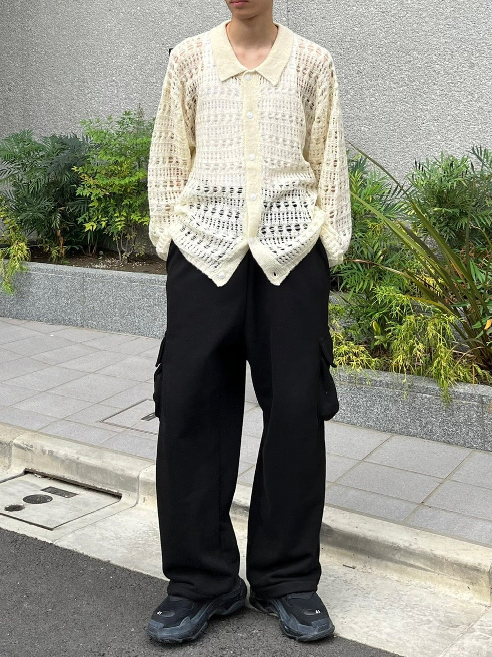 受注制【Chikashitsu +】pastry collar knit cardigan (5color)