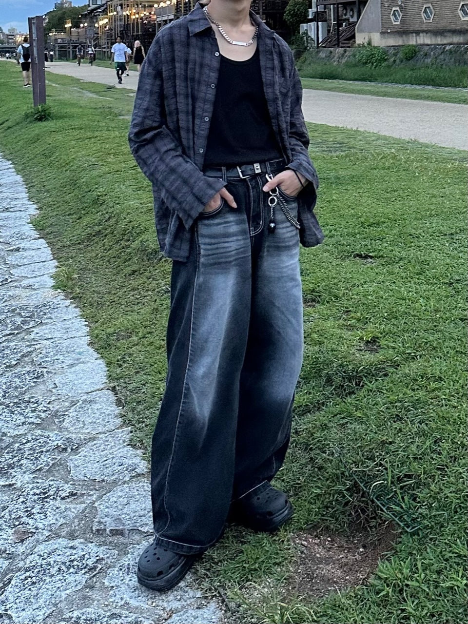 大阪店WEB限定受注制【Chikashitsu +】linen check shirt (3color)