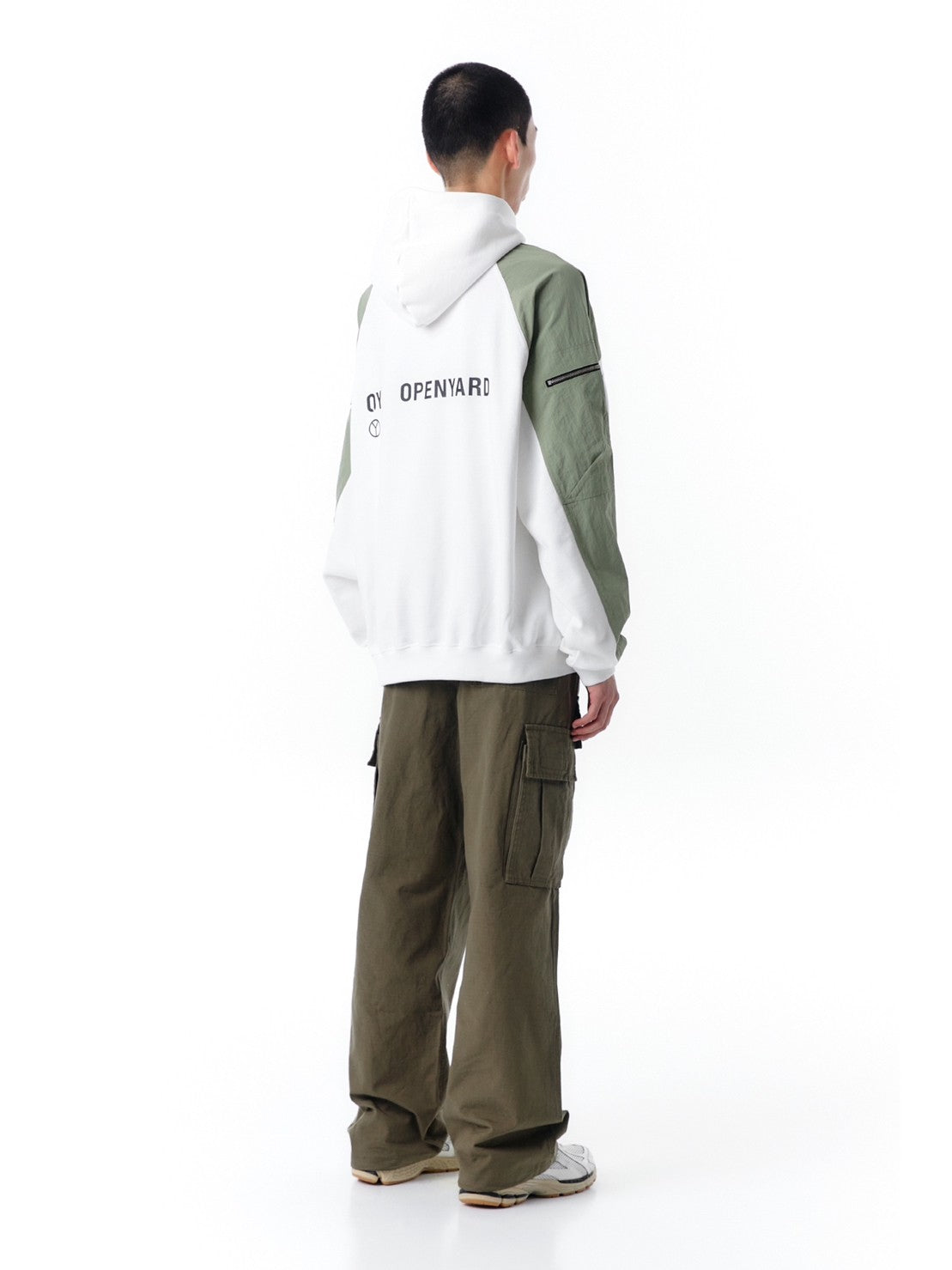 【OY】PANEL CONTRAST POCKET HOODIE