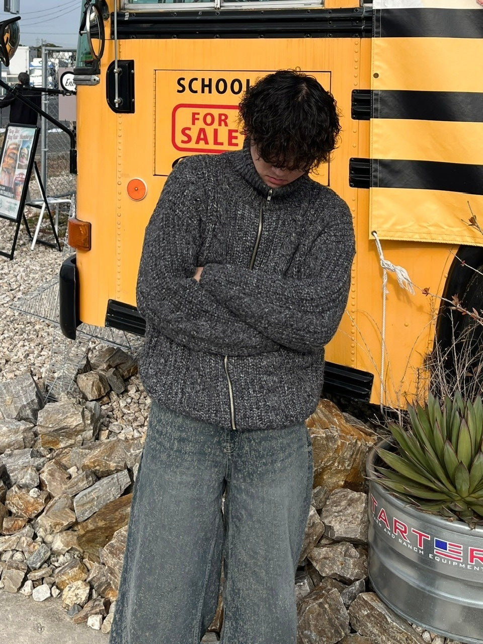 受注制【youll】zip up cable knit (5color)