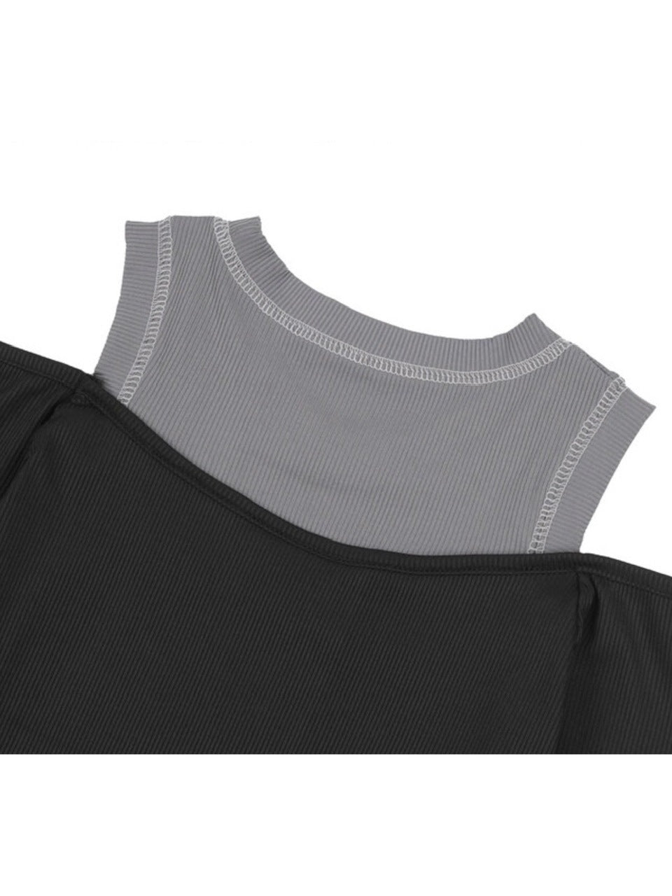 【FANCY CLUB】WINSOME OFF SHOULDER HALTERNECK CROP TEE / 【ファンシークラブ】オフショルダーホルターネッククロップ長袖Tシャツ