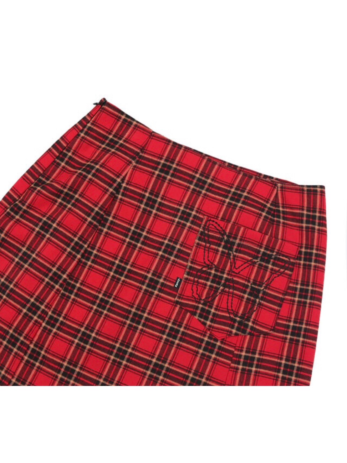 【FANCY CLUB】CHECK BUCKLE WRAP SKIRT / 【ファンシークラブ】チェックバックルラップミニスカート