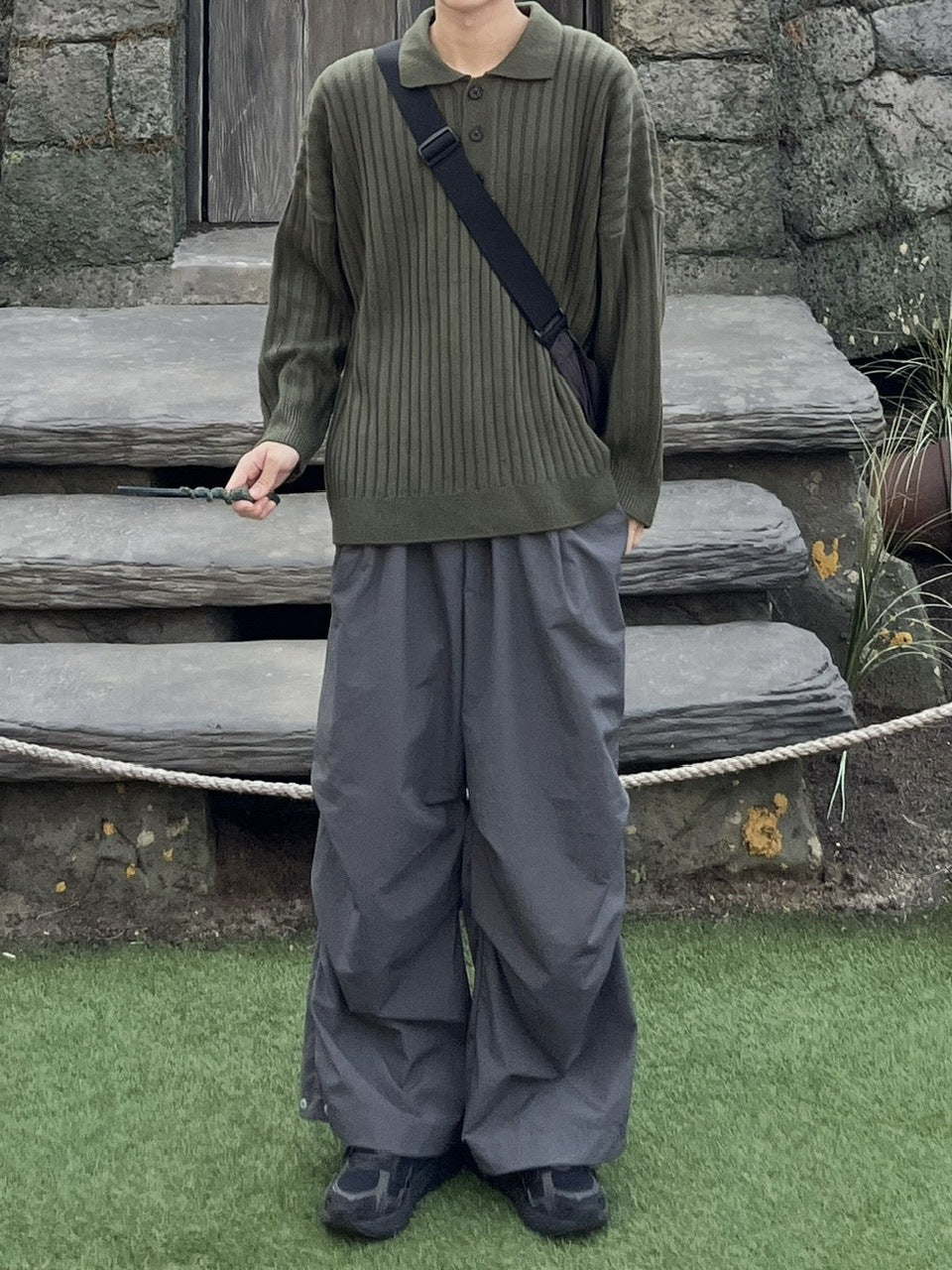 受注制【youll】snap button tuck wide pants (3color)