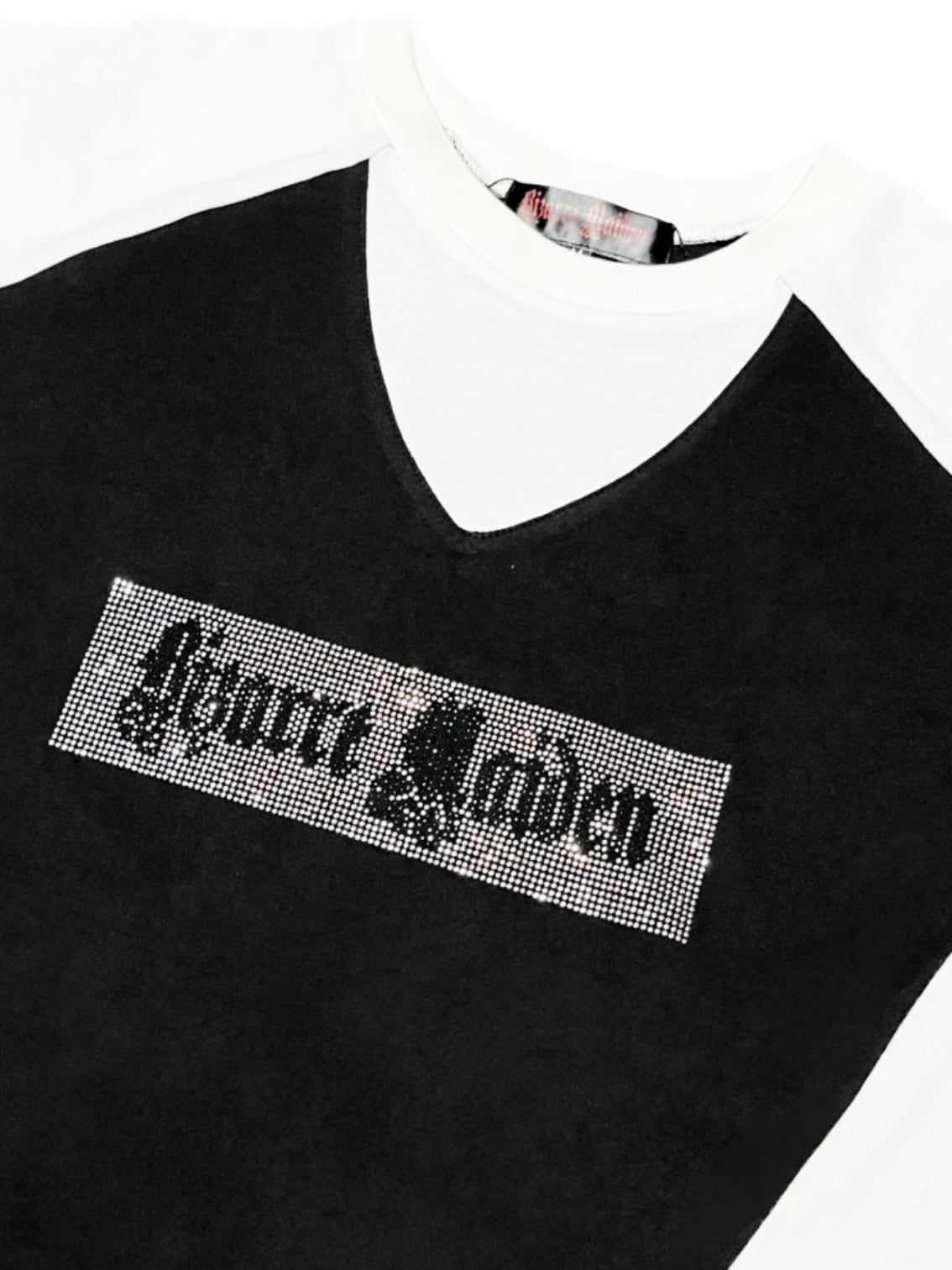 【Bizarre Maiden】rhinestone logo raglan tee (2color) / 【ビザールメイデン】ラインストーンロゴラグラン長袖Tシャツ