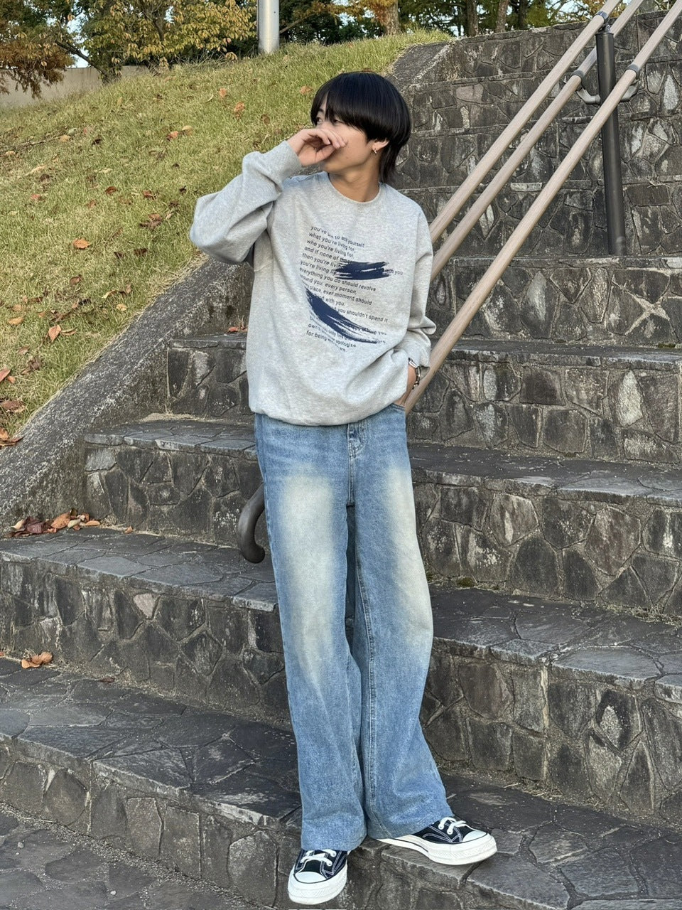 受注制【RENOL】lettering sweat shirt (4color)