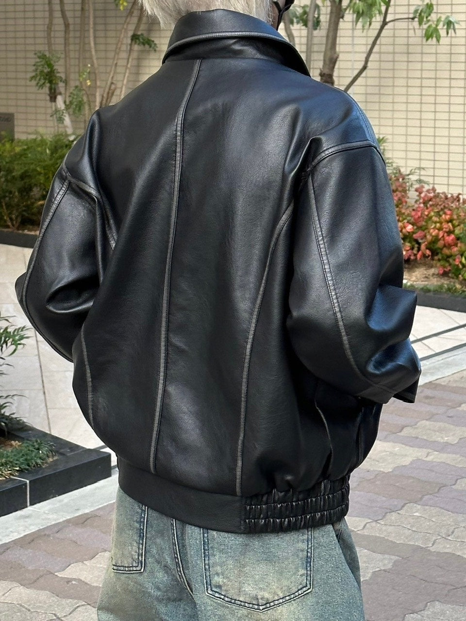 受注制【Chikashitsu +】leather blouson (2color)