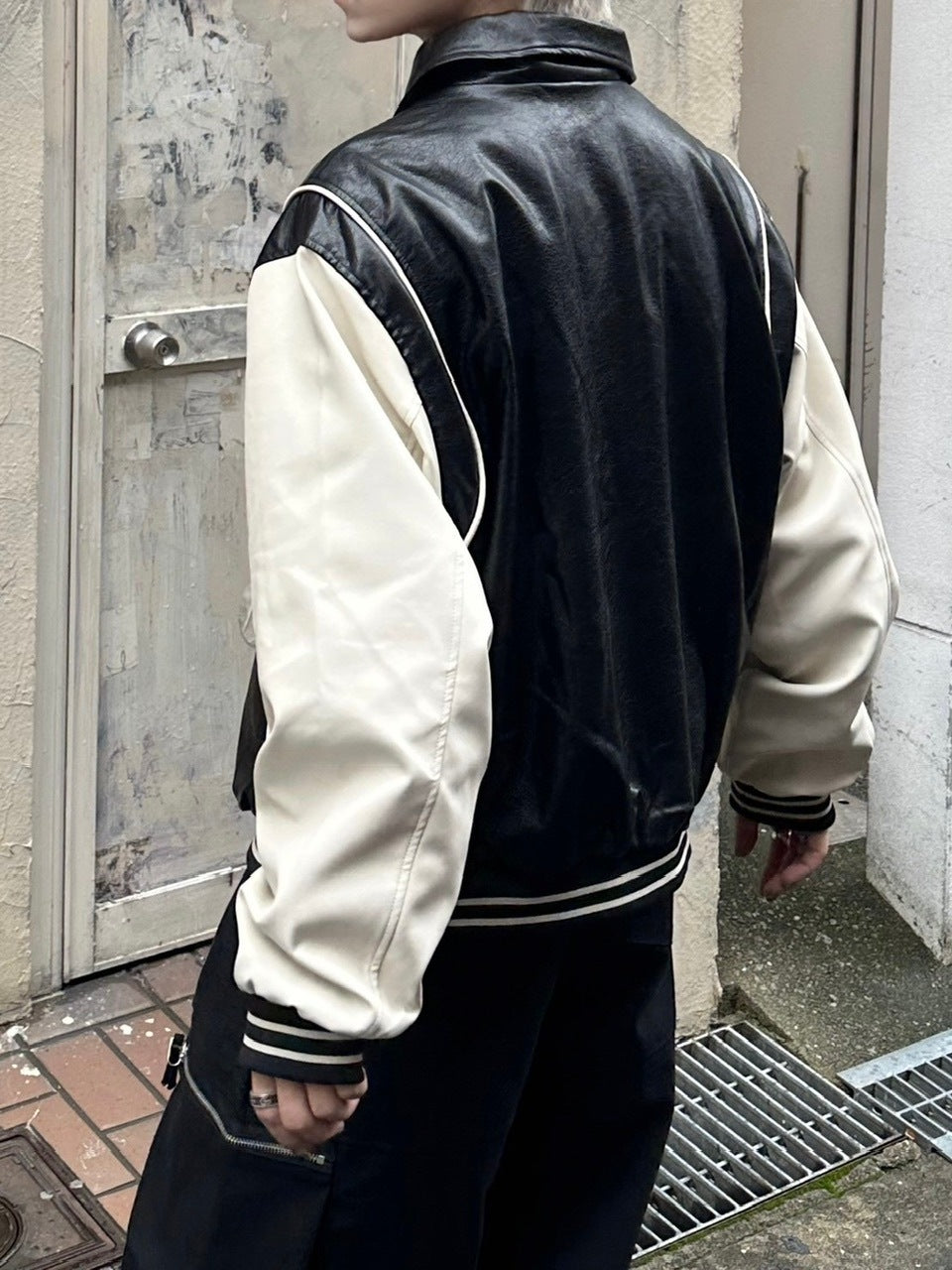受注制【Chikashitsu +】leather piping jacket (2color)