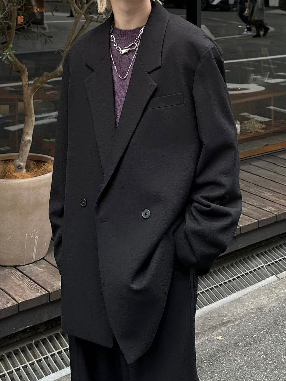 受注制【Chikashitsu +】set up overfit double jacket (3color)