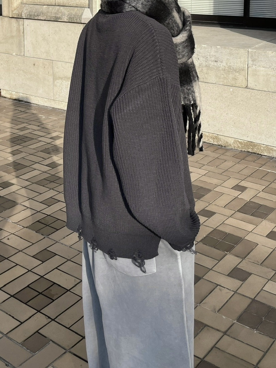 受注制【youll】damage round knit (3color)