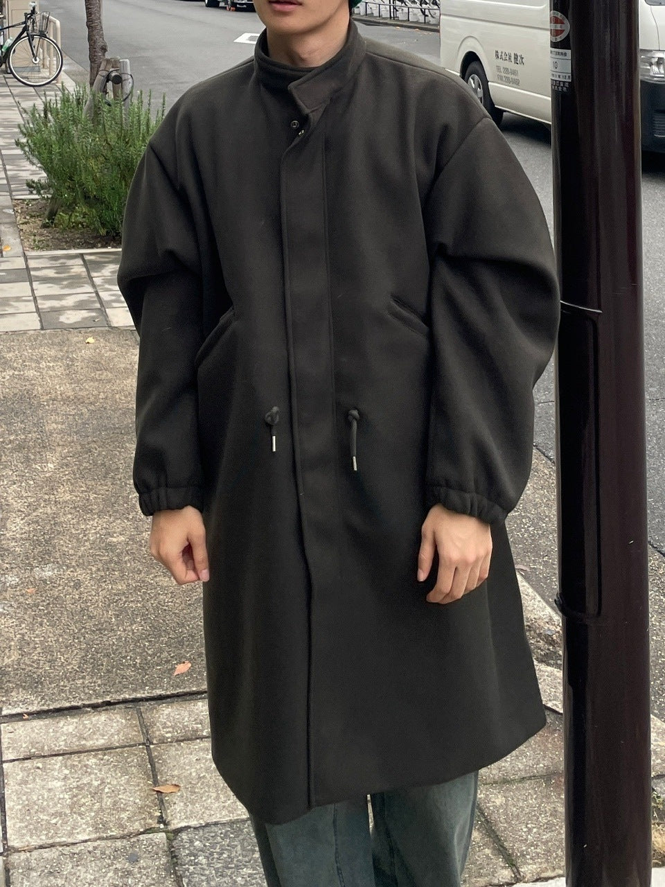 受注制【Chikashitsu +】high neck volume arm coat (2color)