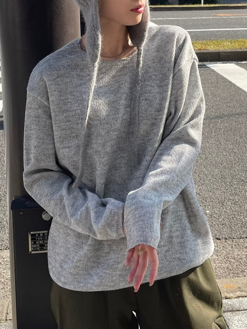 【Chikashitsu +】unisex over knit (4color) / 【チカシツプラス】ユニセックスオーバーサイズ長袖ニット