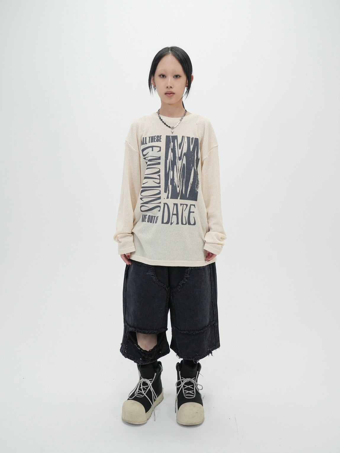 受注制【Bizarre Maiden】vintage mesh long sleeve (2color)