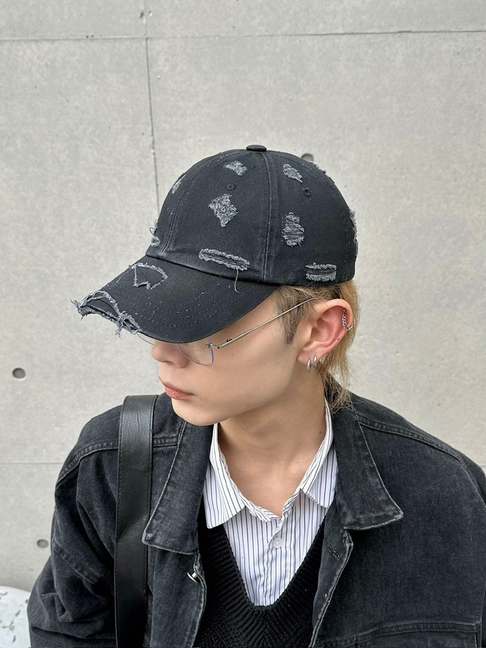 大阪店WEB限定受注制【Chikashitsu +】vintage damage cap (2color)