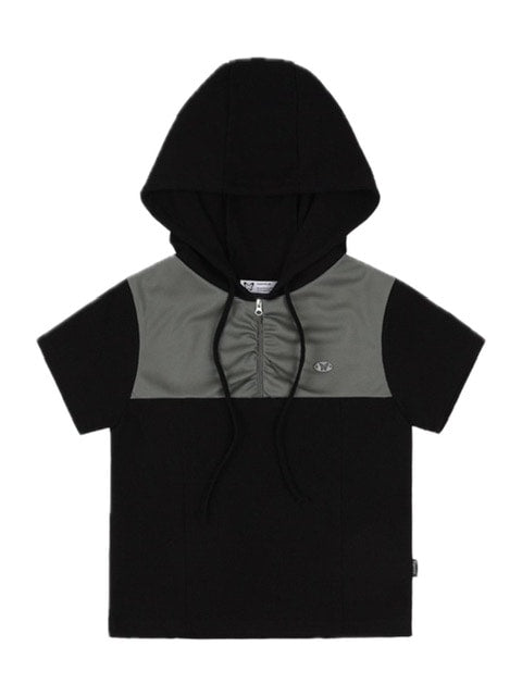 【FANCY CLUB】SOFT BASIC HALF ZIP-UP HOODIE