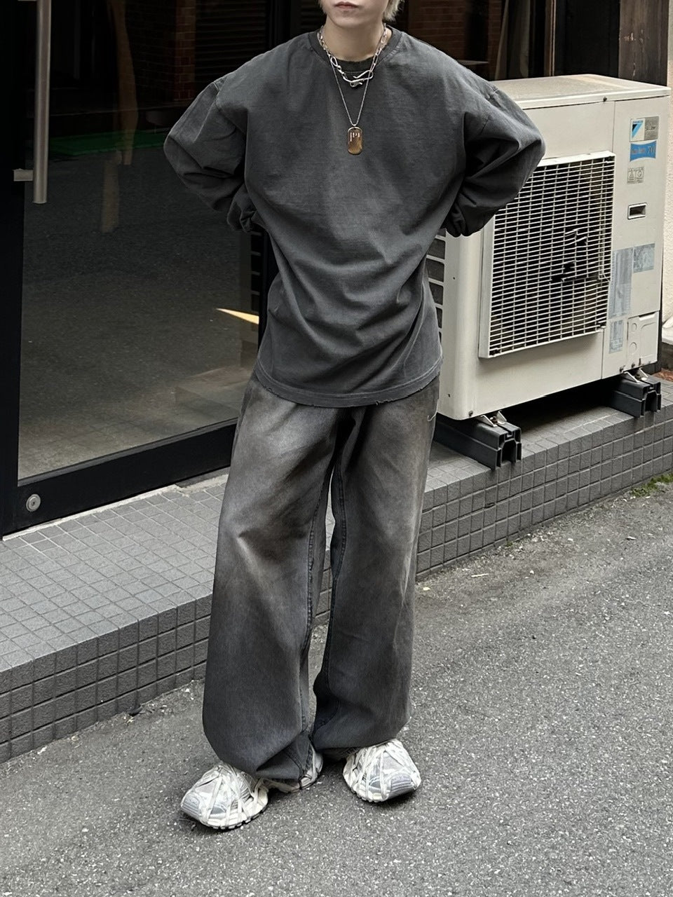 大阪店WEB限定受注制【Chikashitsu +】pigment long sleeve (2color)