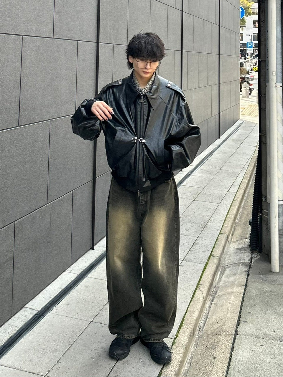 【Chikashitsu +】vintage wash semi wide denim pants 2 / 【チカシツプラス】ヴィンテージウォッシュセミワイドデニムパンツ