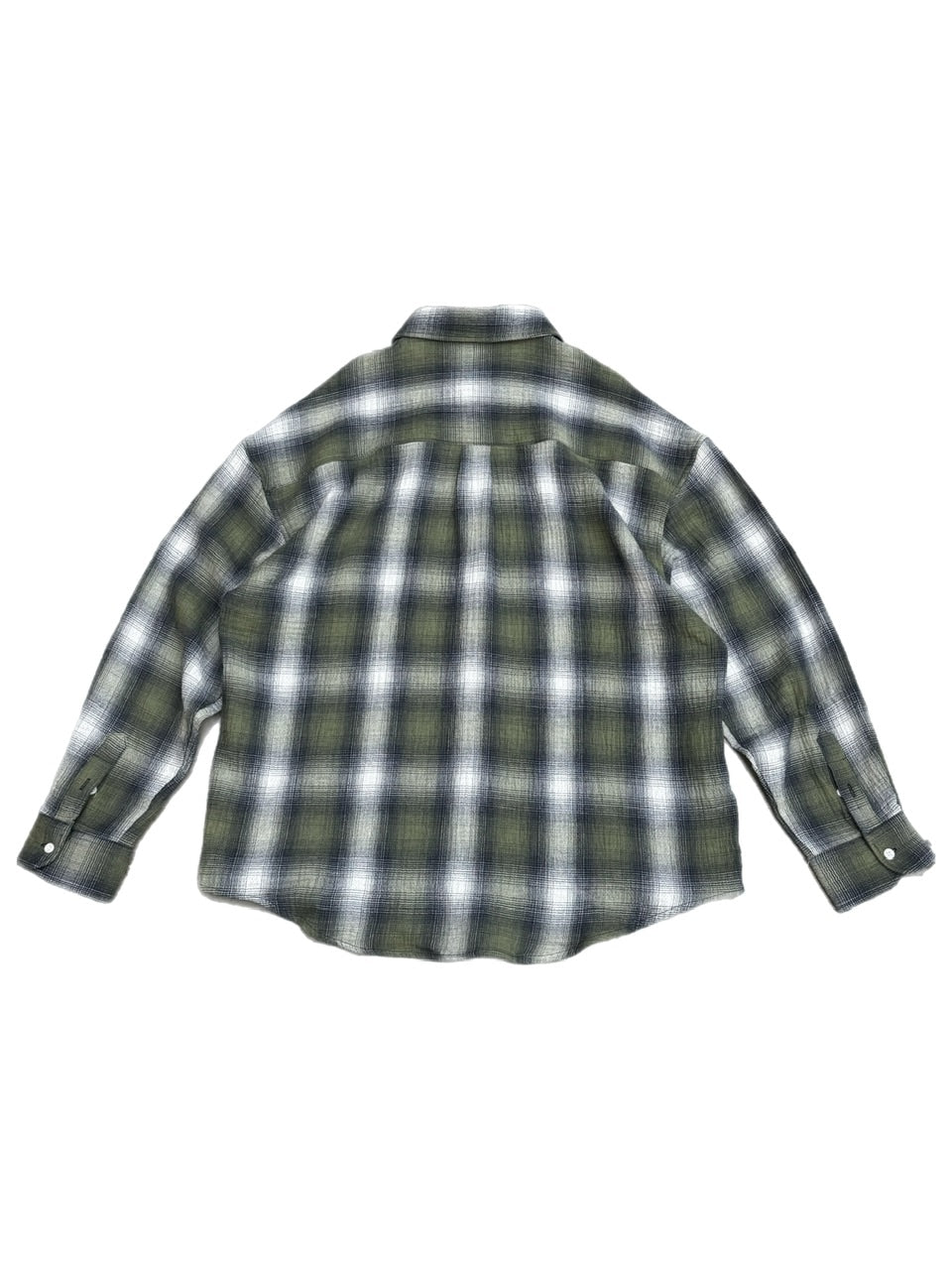 受注制【Chikashitsu +】shadow check shirt (2color) / 【チカシツプラス】シャドウチェック長袖シャツ