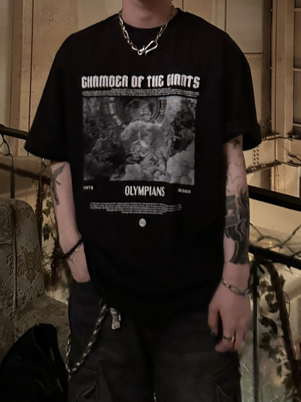 大阪店WEB限定【Chikashitsu +】oversized olympos t-shirt (2color)