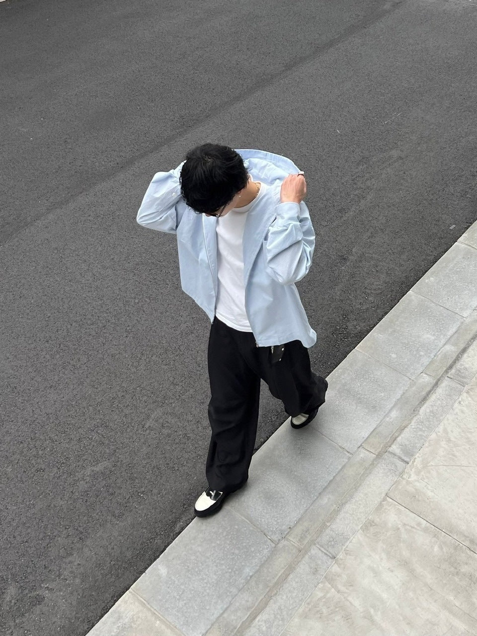 東京店WEB限定【Chikashitsu +】full length knee tuck slacks (2color)