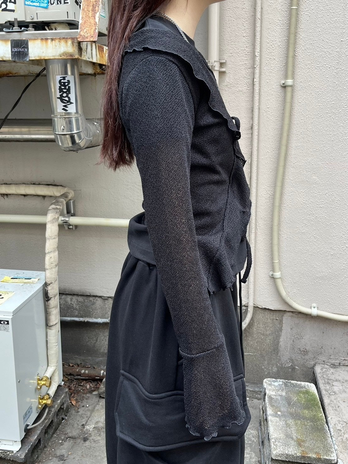 受注制【nmtc +】frill ribbon cardigan (3color)