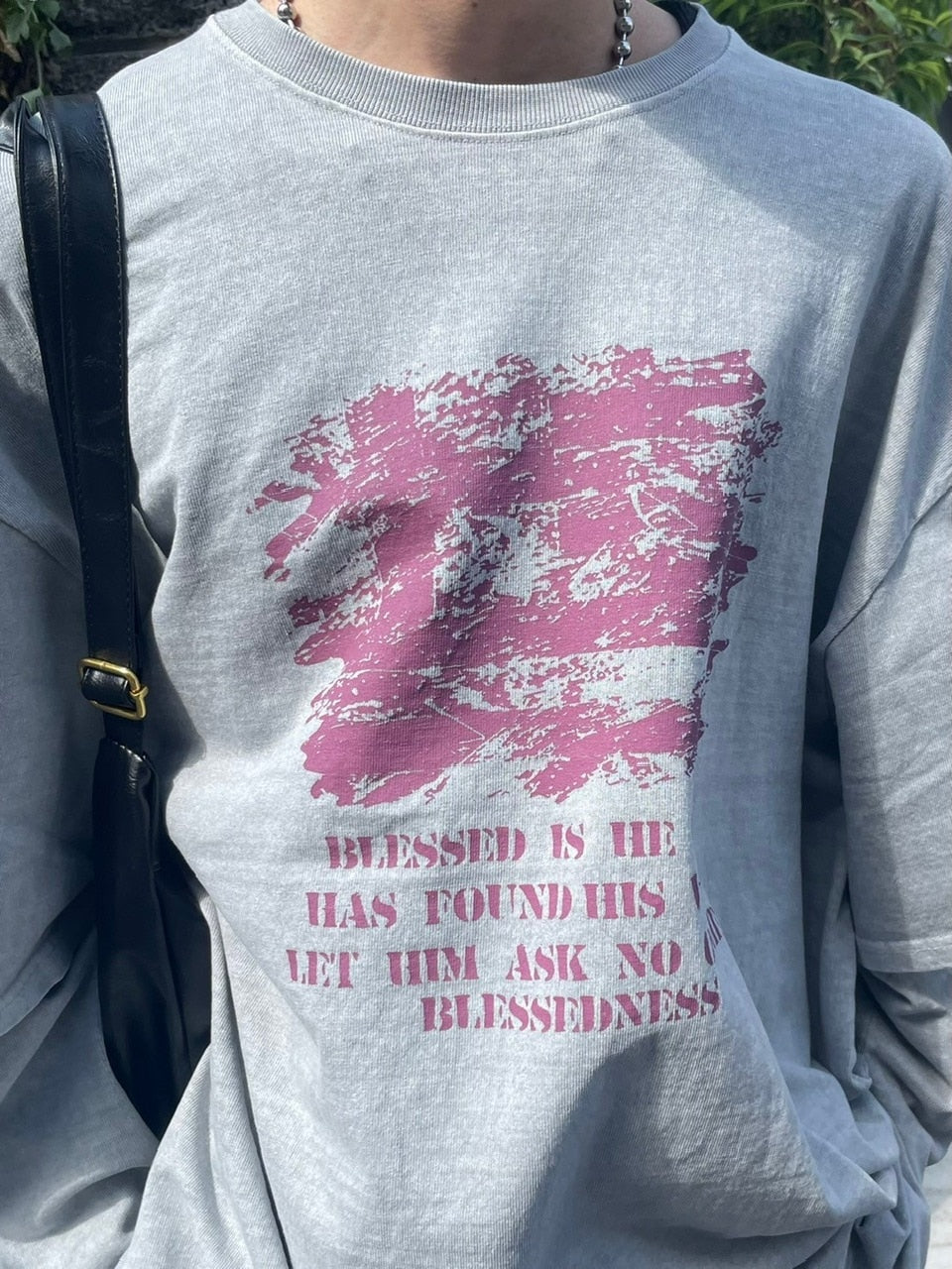 【Chikashitsu +】layered graphic long sleeve (2color) / 【チカシツプラス】レイヤードグラフィックプリント長袖Tシャツ