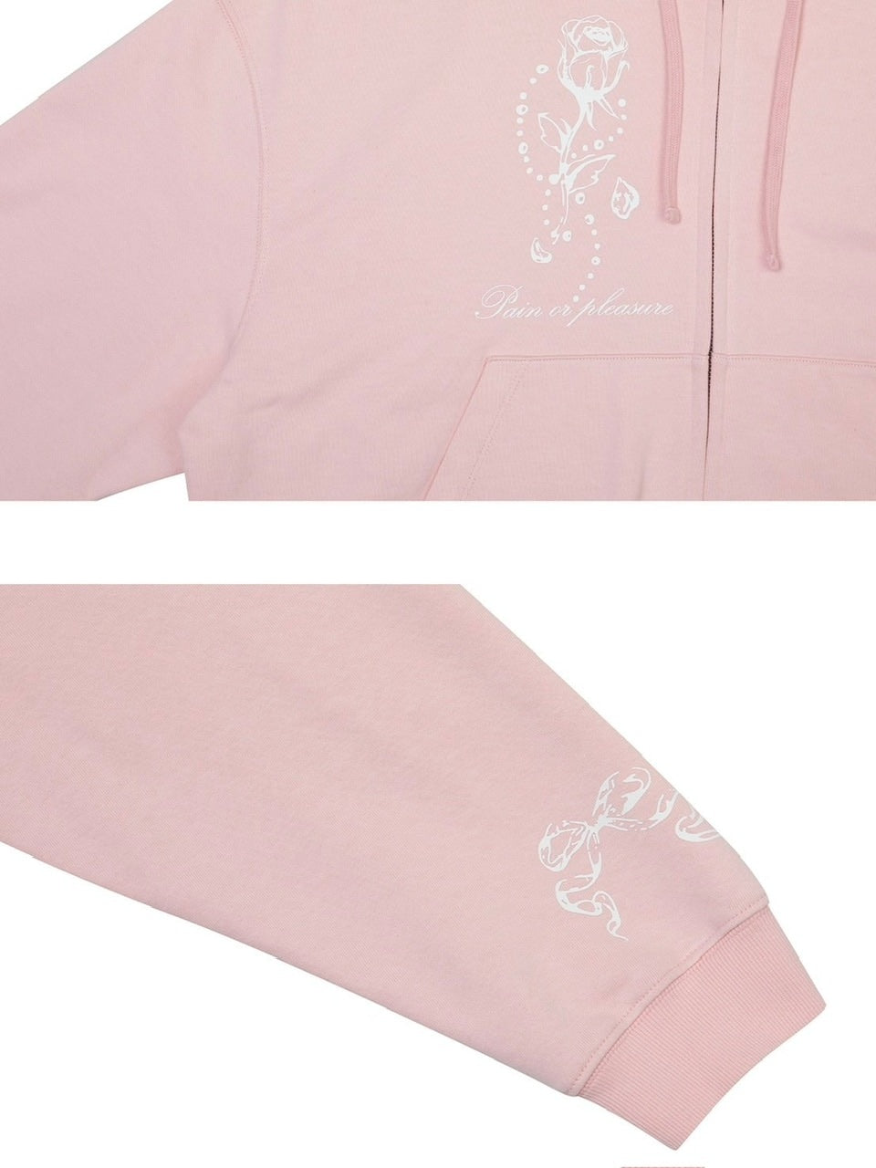 【PAIN OR PLEASURE】ROSE 2WAY HOOD ZIP UP