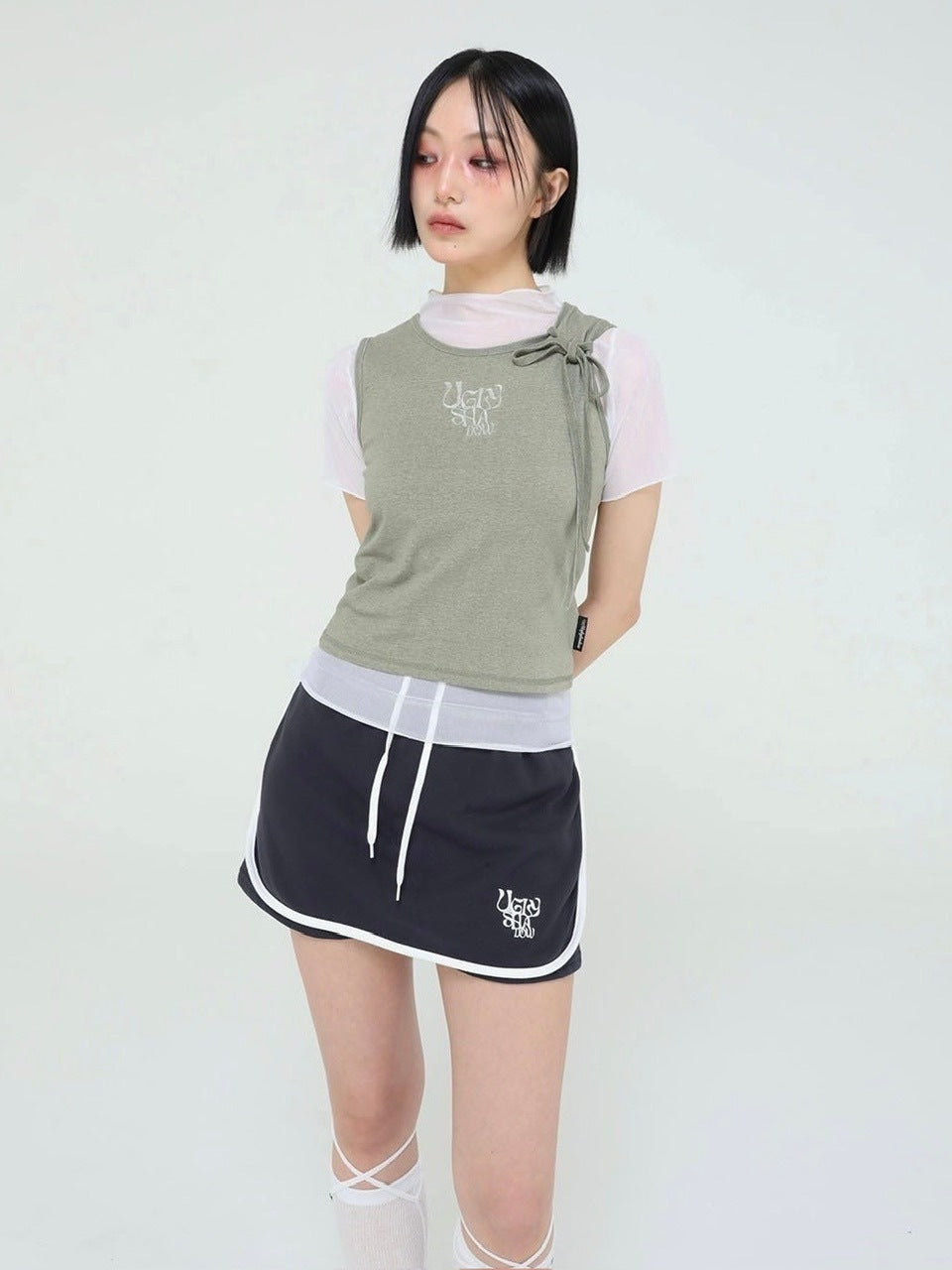 【Uglyshadow】PIGMENT MASH SLEEVELESS SET
