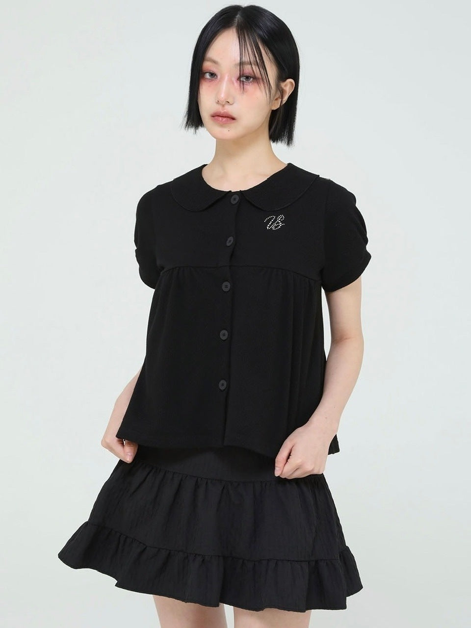 【Uglyshadow】BEADS CANCAN FLARE SKIRT