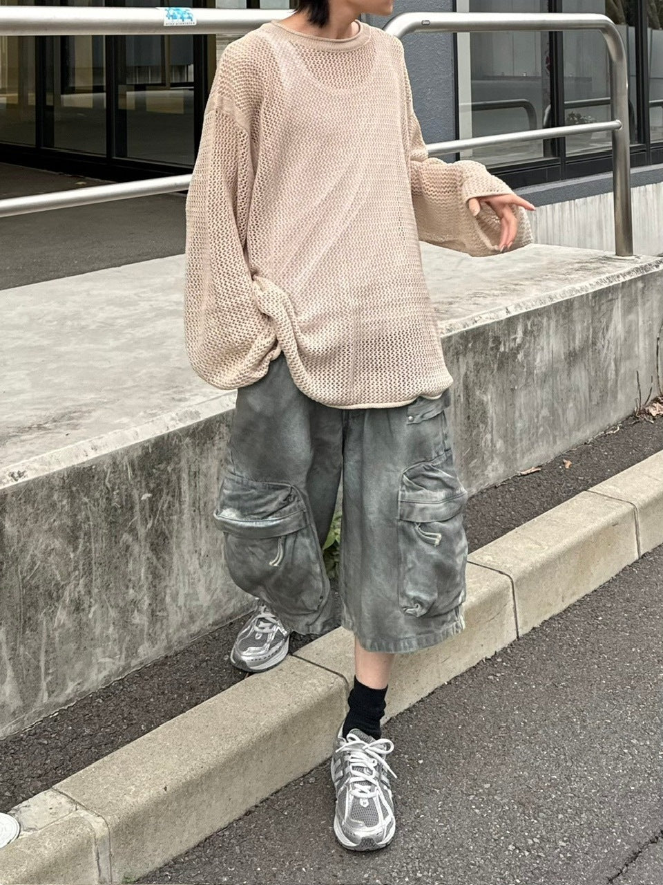 【Chikashitsu +】oversized net summer knit (3color)