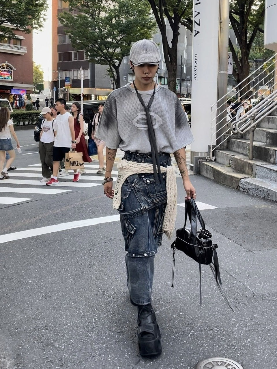 受注制【Never mind the XU】washing waffle tee (3color)