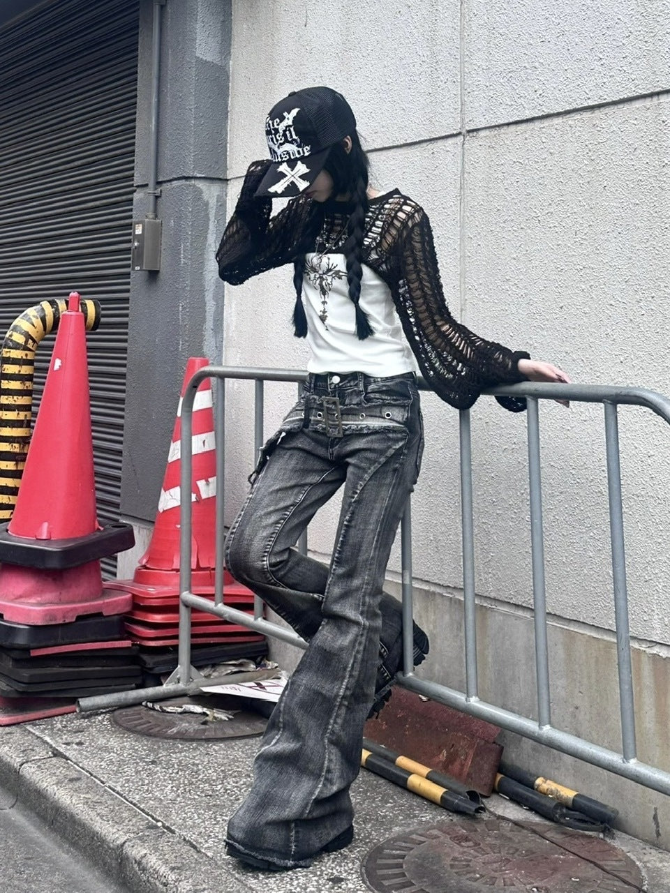 受注制【Never mind the XU】cropped summer knit (3color)